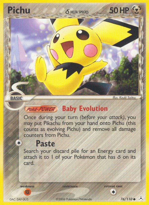 Pokémon-kaart Pichu δ Delta Species 76/110 Common uit de set EX Holon Phantoms Hoofdafbeelding