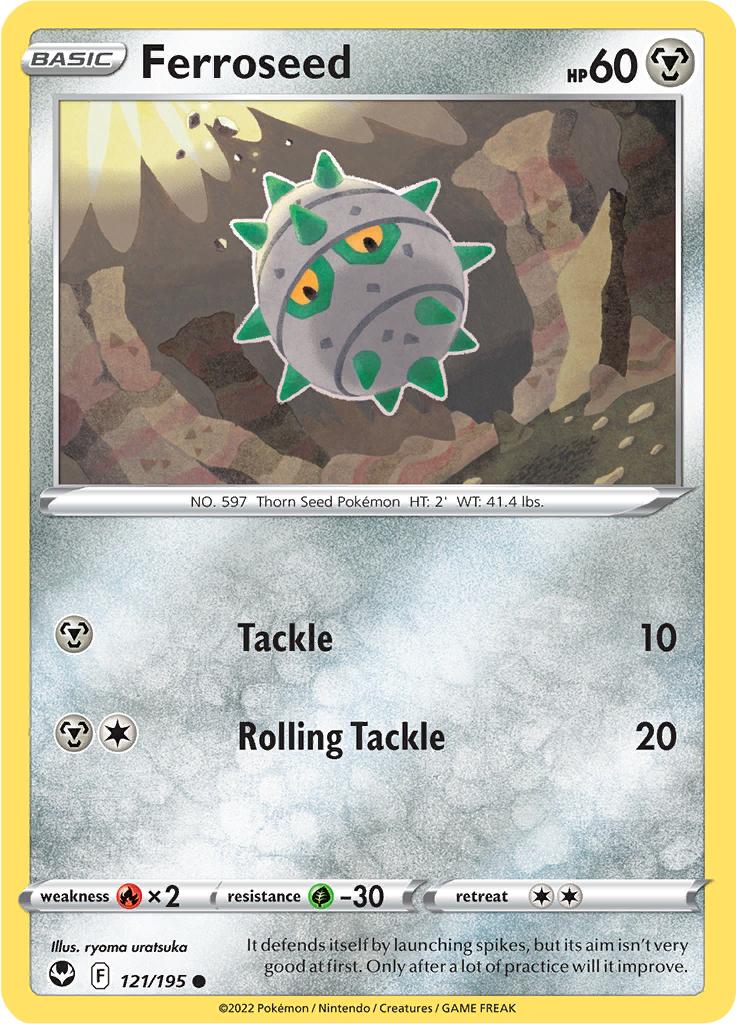 Pokémon-kaart Ferroseed 121/195 Common uit de set Silver Tempest