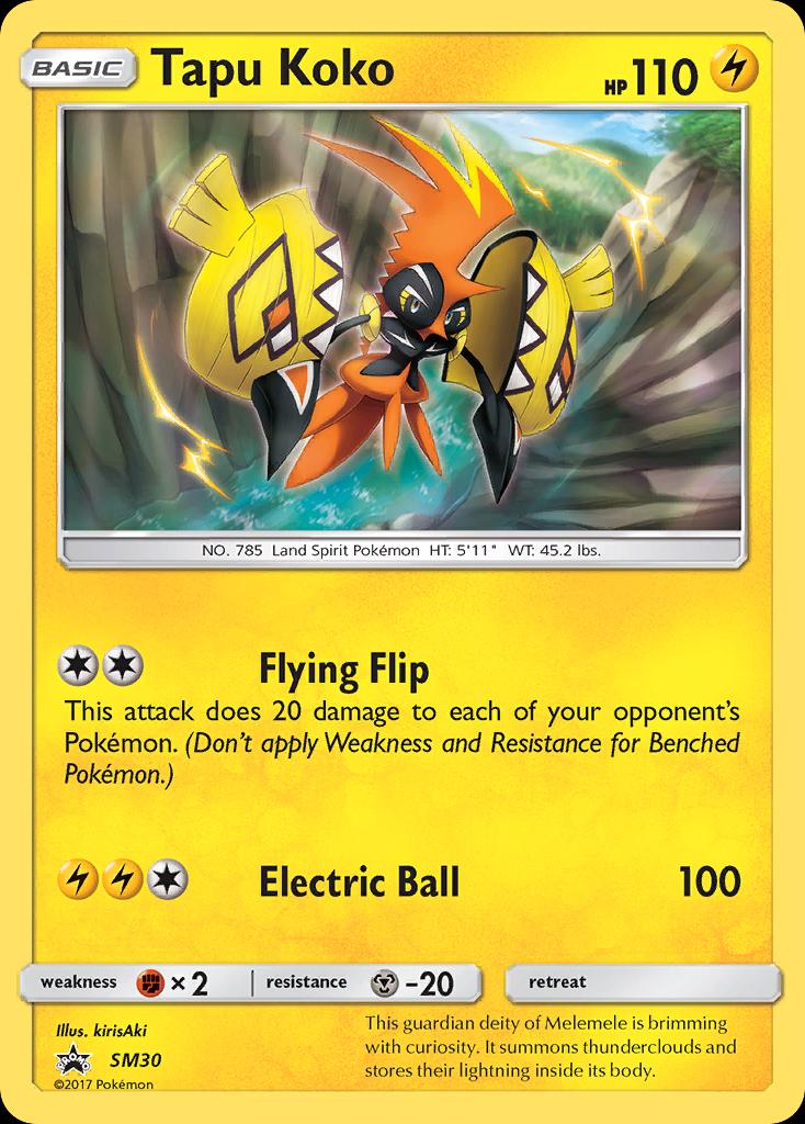Pokémon-kaart Tapu Koko SM30 Promo uit de set SM Black Star Promos Image principale du produit