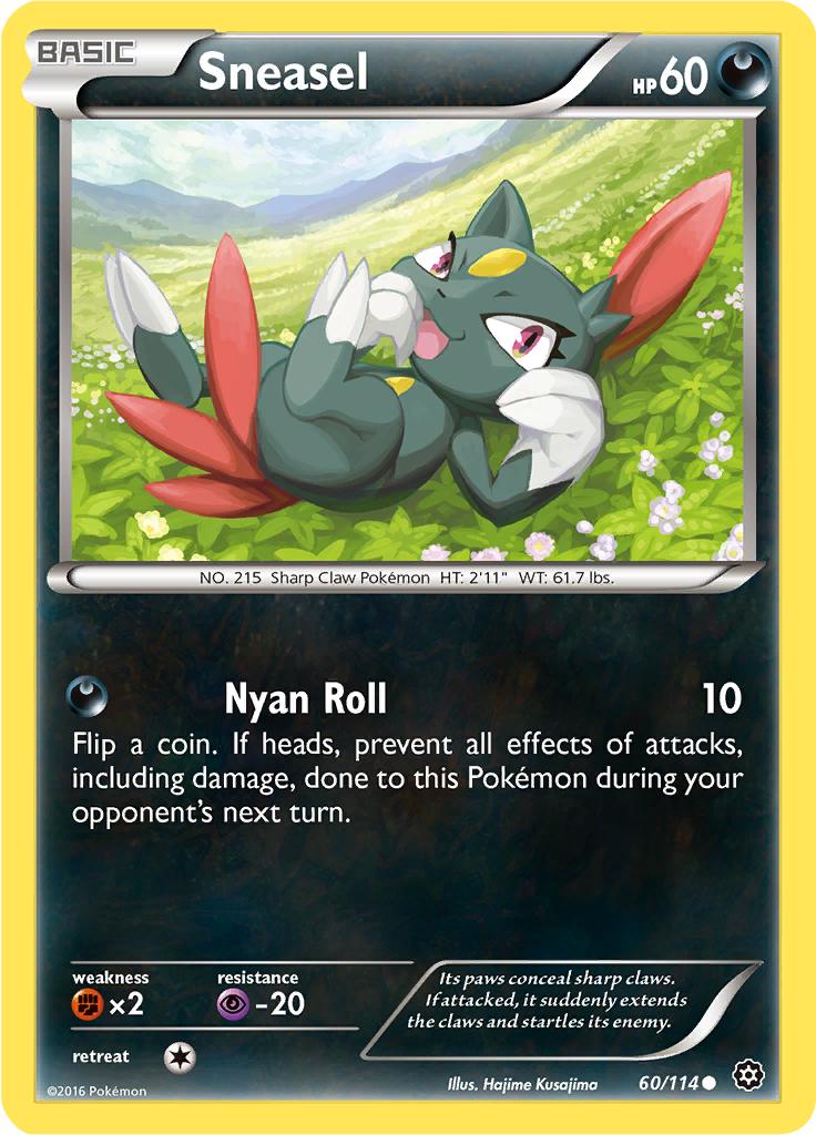 Pokémon-kaart Sneasel 60/114 Common uit de set Steam Siege