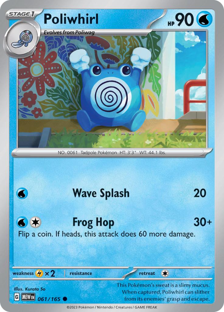 Pokémon-kaart Poliwhirl 061/165 Common uit de set Pokémon 151 Main image