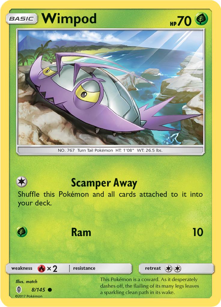 Pokémon-kaart Wimpod 8/145 Common uit de set Guardians Rising