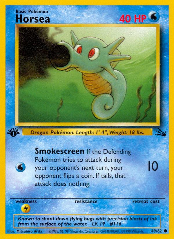 Pokémon-kaart Horsea 49/62 Common uit de set Fossil Hoofdafbeelding