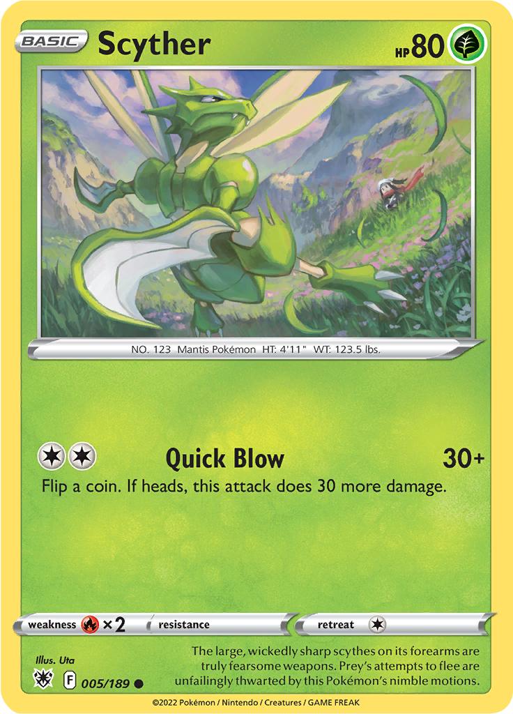 Pokémon-kaart Scyther 005/189 Common uit de set Astral Radiance