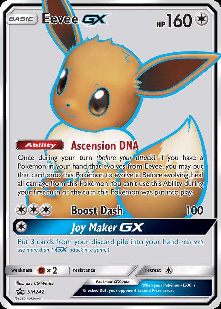 Pokémon-kaart Eevee GX SM242 Promo uit de set SM Black Star Promos Image principale du produit