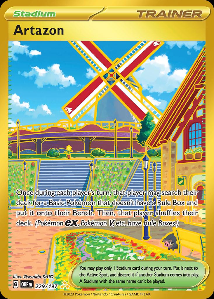 Pokémon-kaart Artazon 229/197 Secret Rare uit de set Obsidian Flames Image principale du produit