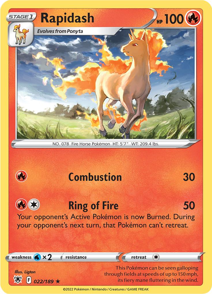 Pokémon-kaart Rapidash 022/189 Rare uit de set Astral Radiance Hoofdafbeelding