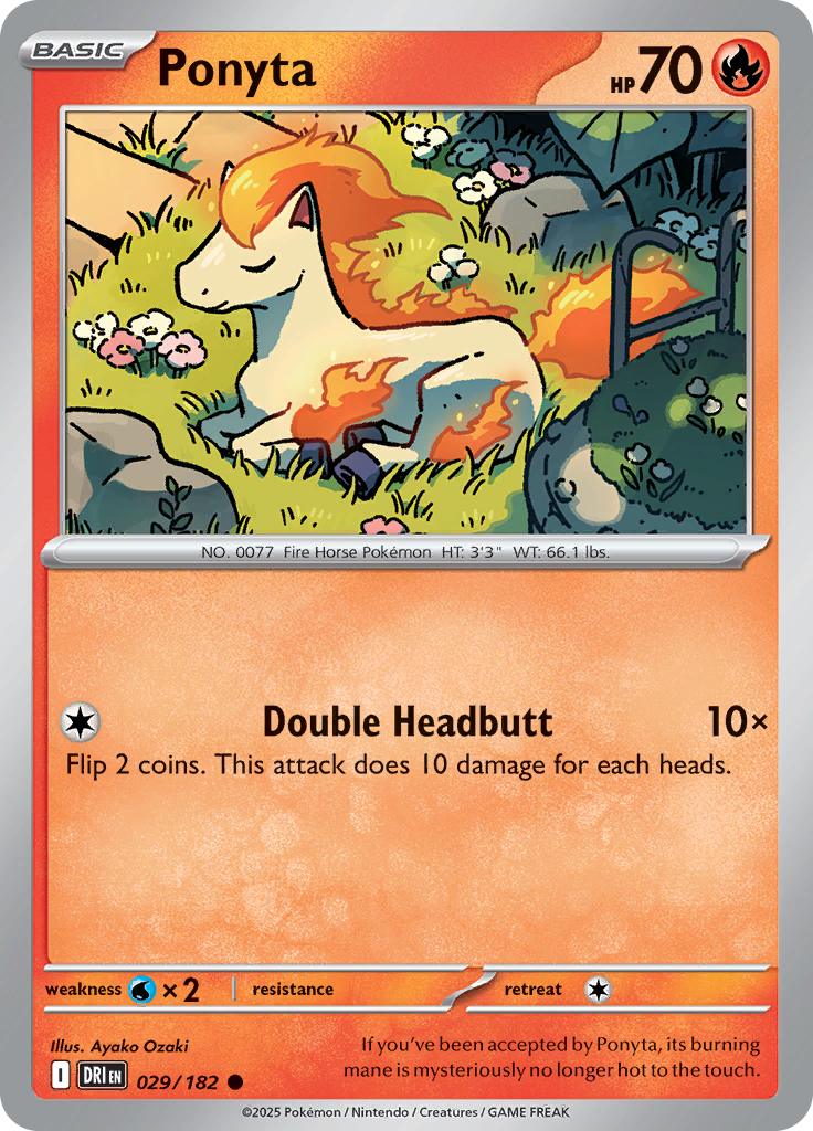 Pokémon-kaart Ponyta 029/182 Common uit de set Destined Rivals Imagen principal del producto