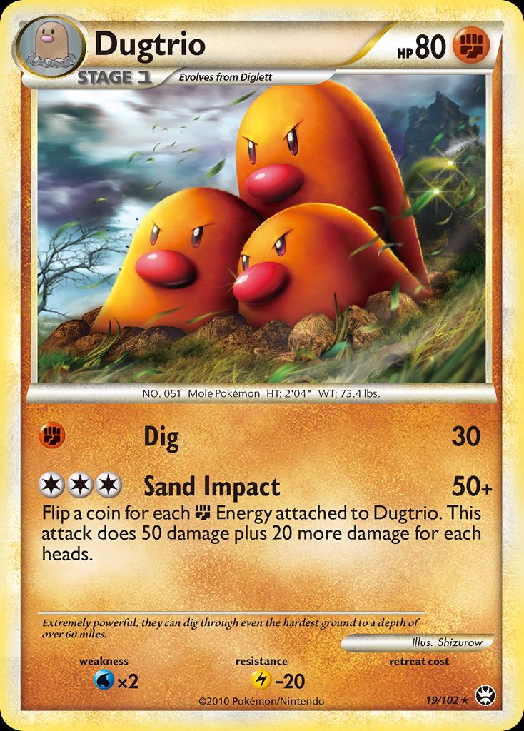 Pokémon-kaart Dugtrio 19/102 Rare uit de set Triumphant Immagine principale del prodotto
