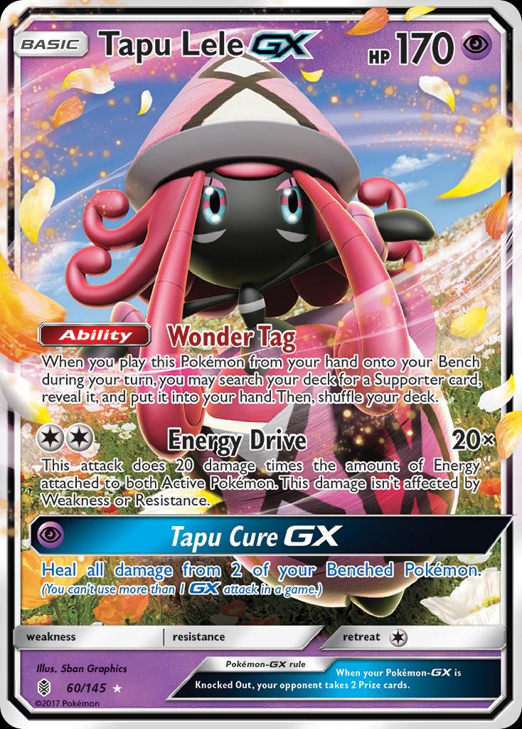 Pokémon-kaart Tapu Lele GX 60/145 Ultra Rare uit de set Guardians Rising