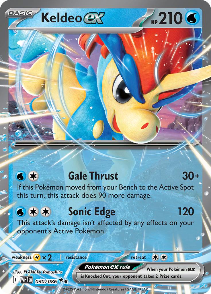 Pokémon-kaart Keldeo ex 030/086 Double Rare uit de set White Flare