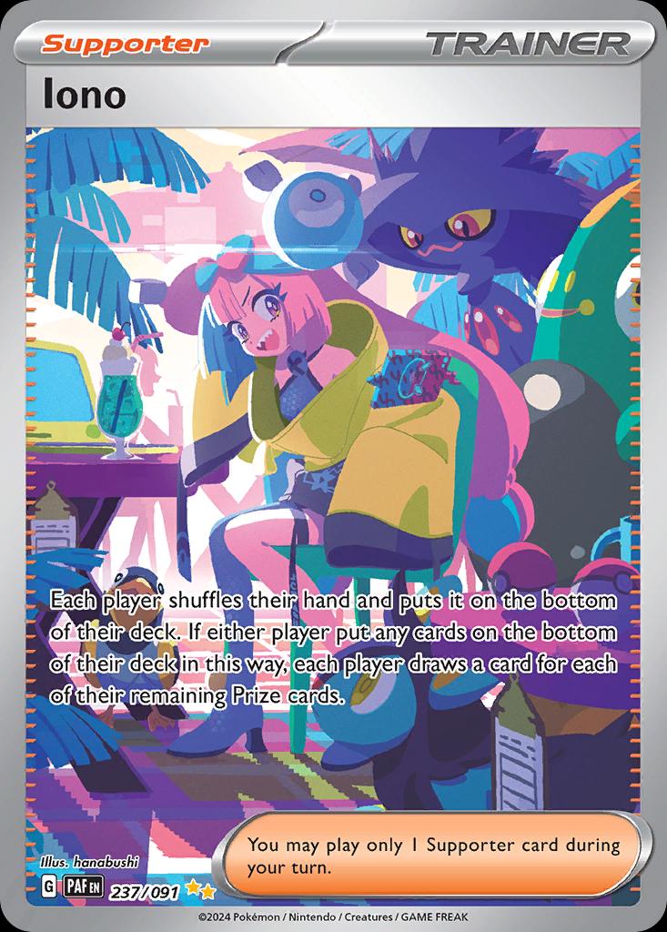 Pokémon-kaart Iono 237/91 Special Illustration Rare uit de set Paldean Fates Hauptbild