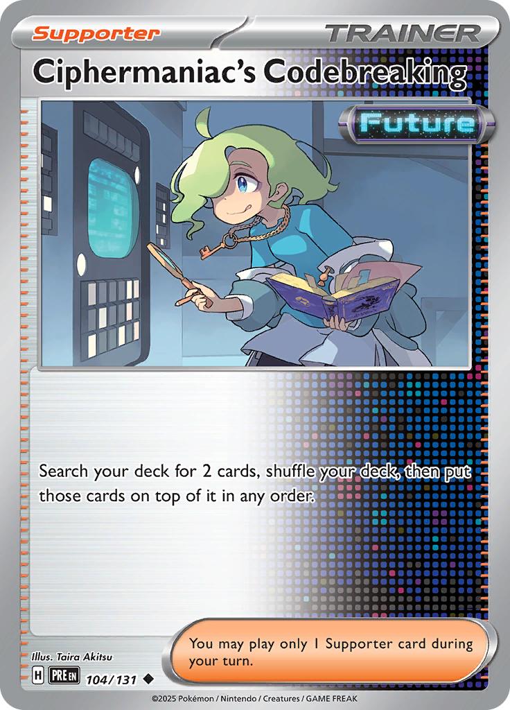 Pokémon-kaart Ciphermaniac's Codebreaking 104/131 Uncommon uit de set Prismatic Evolutions Main image