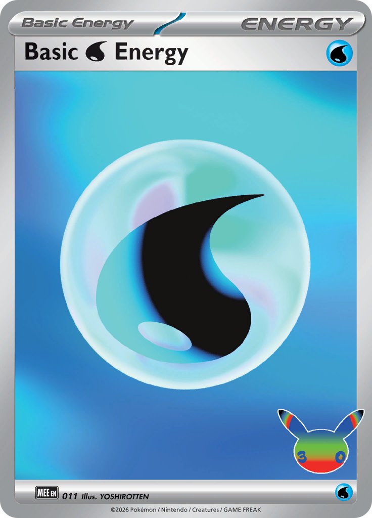 Pokémon-kaart Basic Water Energy MEE 011 Common uit de set Mega Evolution Energies Hoofdafbeelding