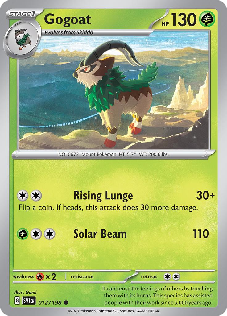 Pokémon-kaart Gogoat 012/198 Common uit de set Scarlet & Violet Imagen principal del producto