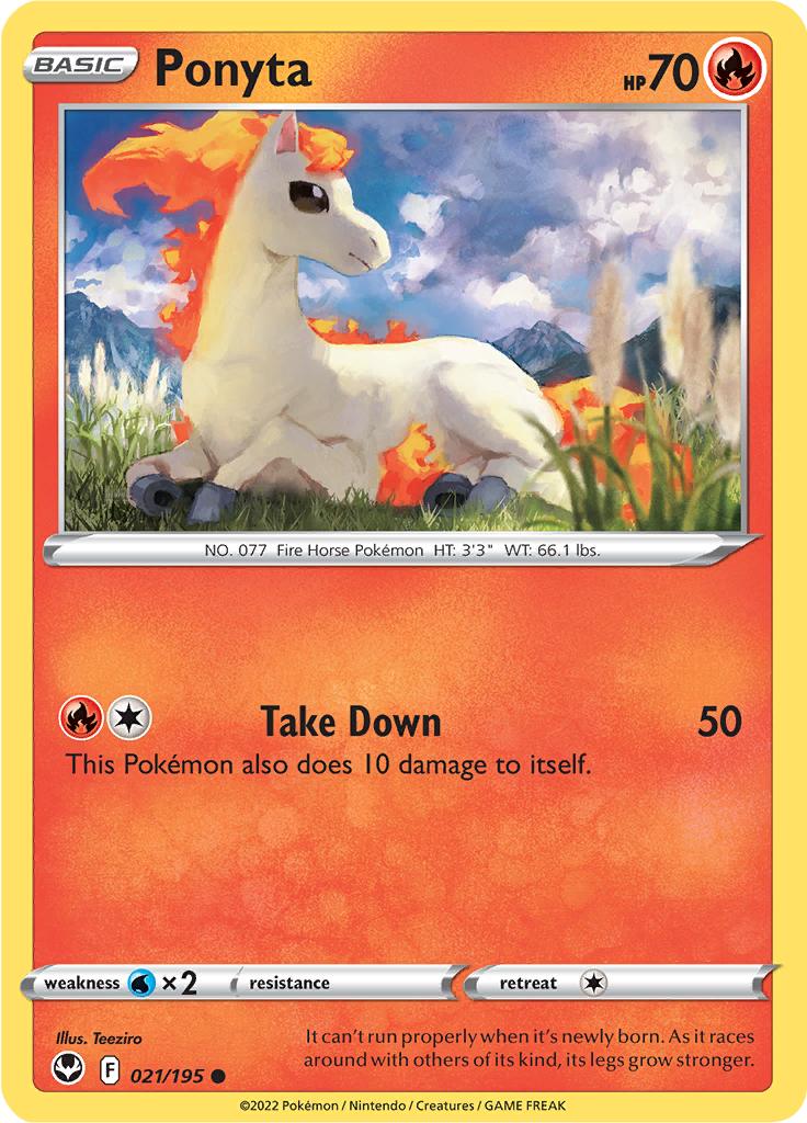 Pokémon-kaart Ponyta 021/195 Common uit de set Silver Tempest