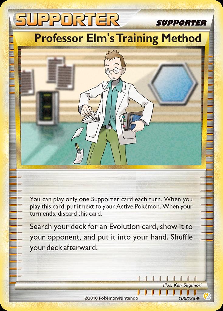 Pokémon-kaart Professor Elm's Training Method 100 Uncommon uit de set HeartGold & SoulSilver
