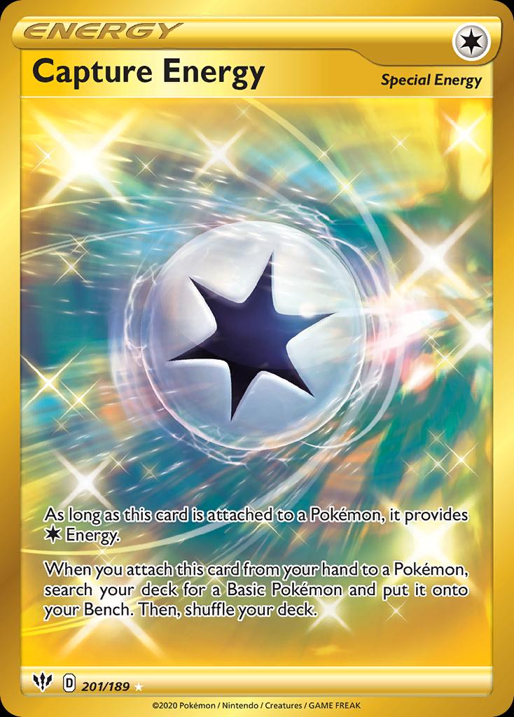 Pokémon-kaart Capture Energy 201/189 Secret Rare uit de set Darkness Ablaze