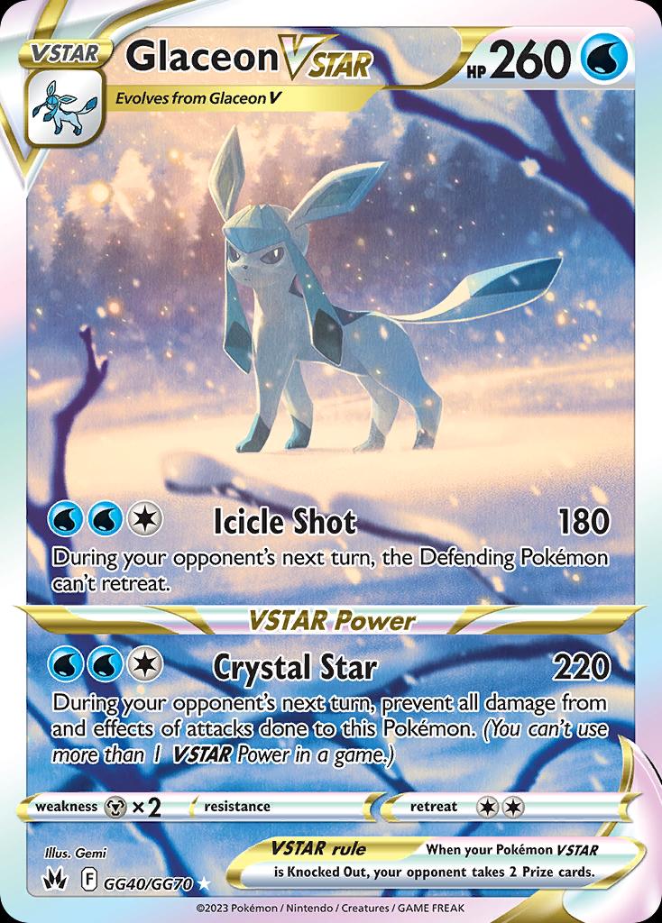Pokémon-kaart Glaceon VSTAR GG40/GG70 Ultra Rare uit de set Crown Zenith Image principale du produit