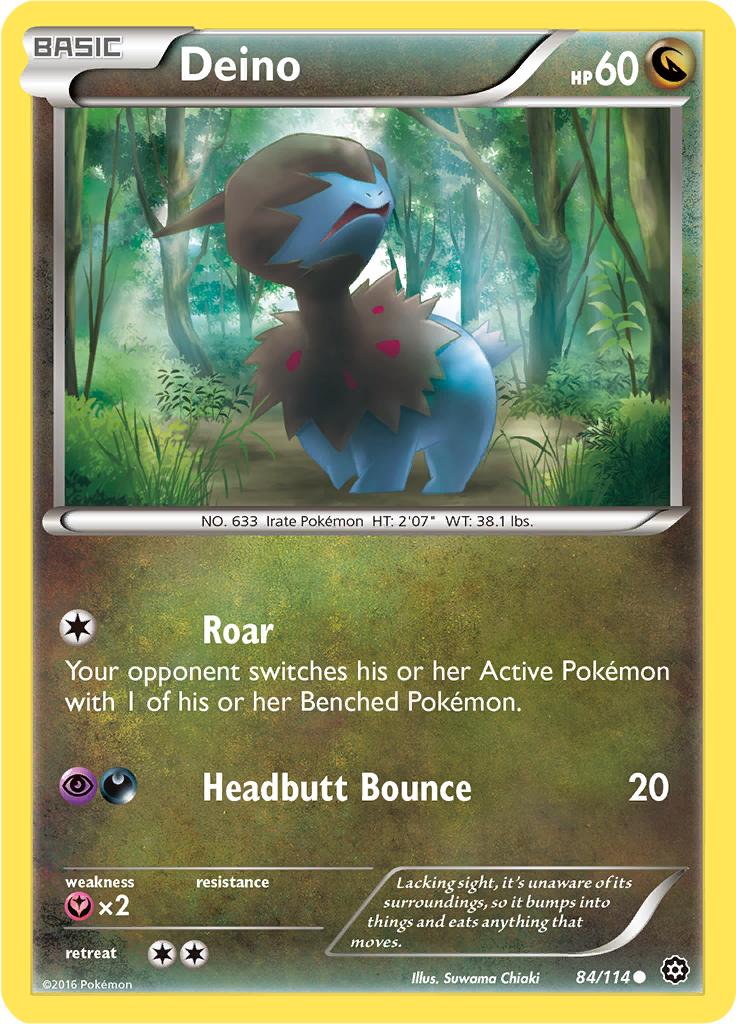 Pokémon-kaart Deino 84/114 Common uit de set Steam Siege