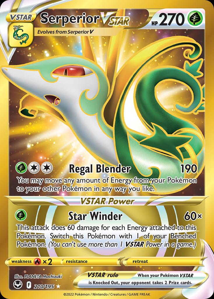 Pokémon-kaart Serperior VSTAR 210/195 Secret Rare uit de set Silver Tempest Hoofdafbeelding
