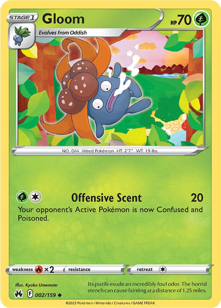 Pokémon-kaart Gloom 002/159 Uncommon uit de set Crown Zenith Imagen principal del producto