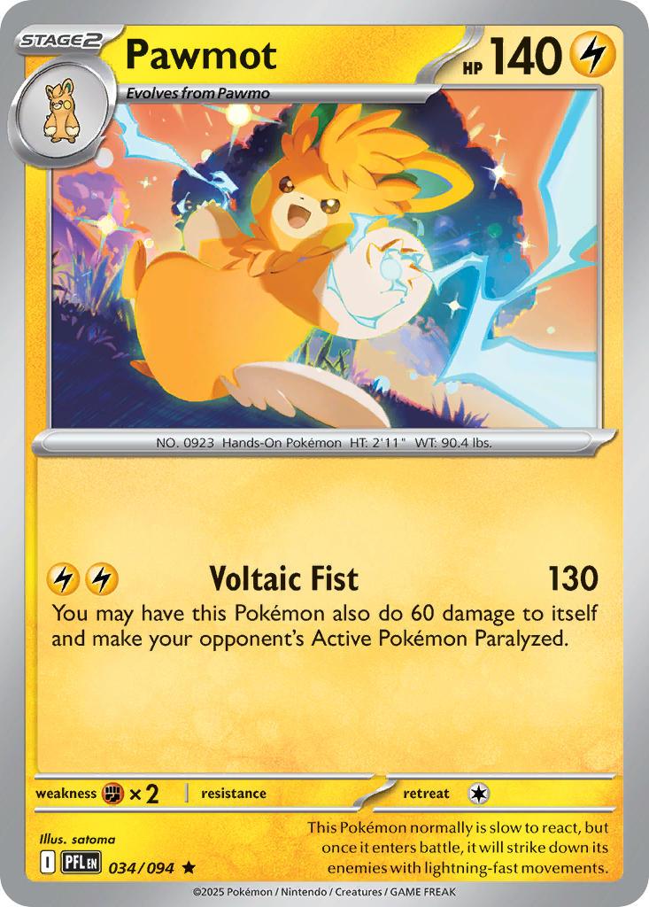 Pokémon-kaart Pawmot 34/94 Rare uit de set Phantasmal Flames