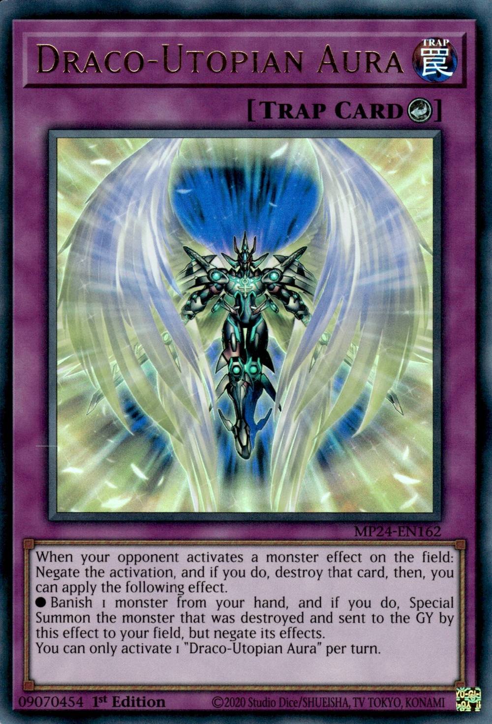 Yu-Gi-Oh!-kaart Draco-Utopian Aura MP24-EN162 Ultra Rare uit 25th Anniversary Tin: Dueling Mirrors