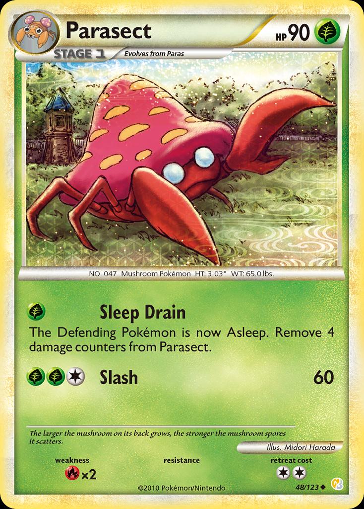 Pokémon-kaart Parasect 48/123 Uncommon uit de set HeartGold & SoulSilver Hauptbild