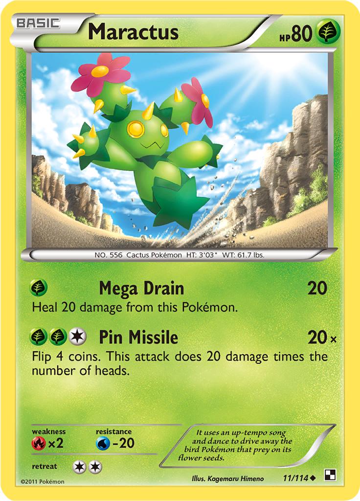 Pokémon-kaart Maractus 11/114 Uncommon uit de set Black & White Hoofdafbeelding