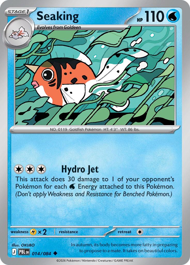 Pokémon-kaart Seaking 014/084 Uncommon uit de set Pitch Black Hoofdafbeelding