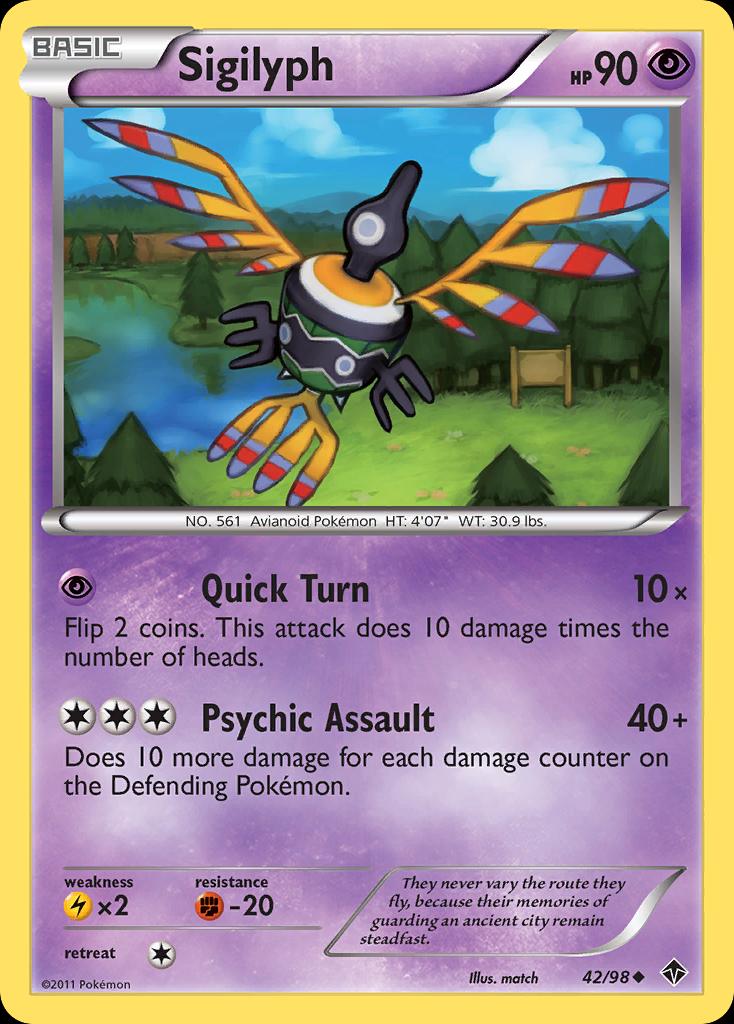 Pokémon-kaart Sigilyph 42/98 Uncommon uit de set Emerging Powers Image principale du produit