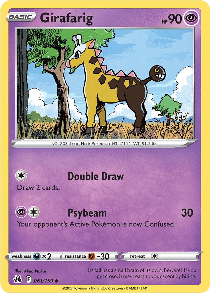 Pokémon-kaart Girafarig 061/159 Uncommon uit de set Crown Zenith