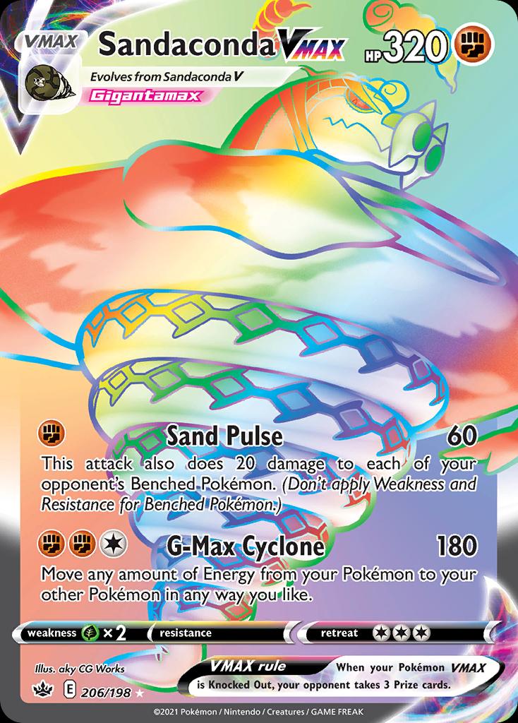 Pokémon-kaart Sandaconda VMAX 206/198 Secret Rare uit de set Chilling Reign Hoofdafbeelding