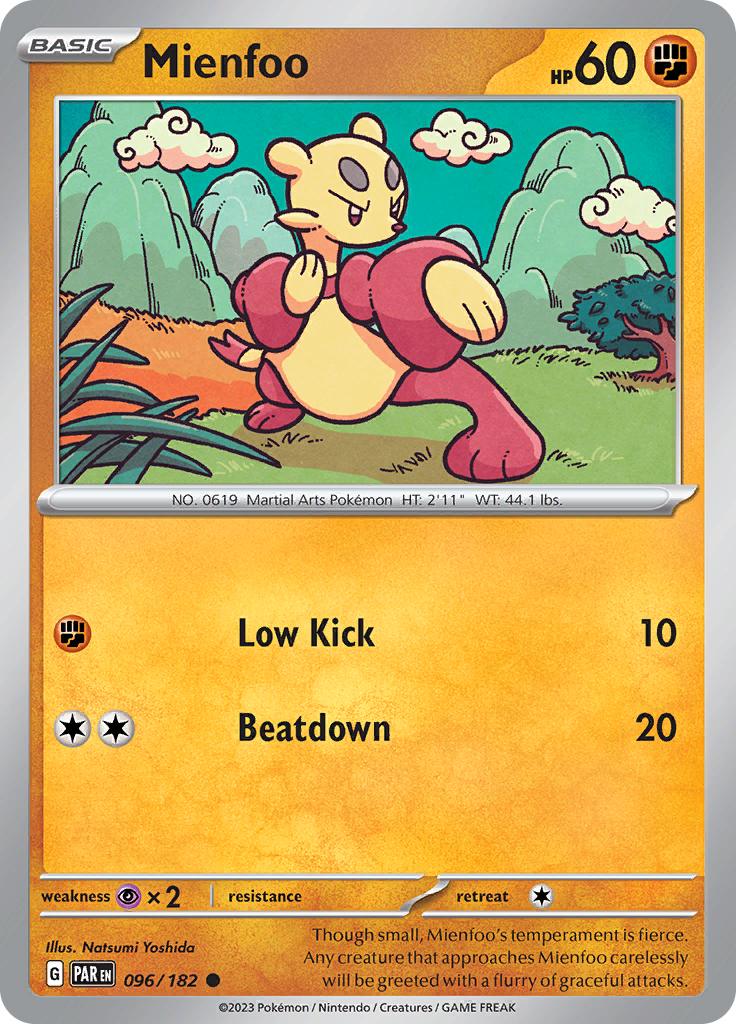 Pokémon-kaart Mienfoo 096/182 Common uit de set Paradox Rift