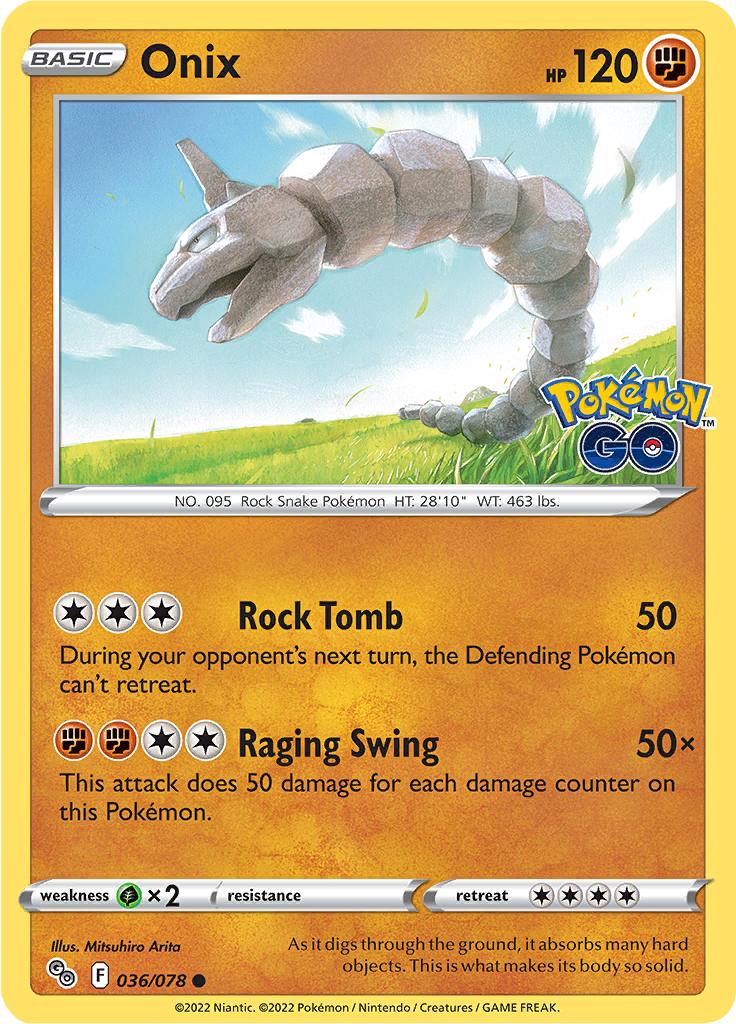 Pokémon-kaart Onix 036/078 Common uit de set Pokémon GO
