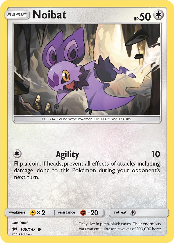 Pokémon-kaart Noibat 109/147 Common uit de set Burning Shadows
