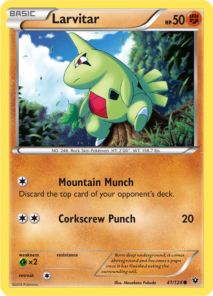 Pokémon-kaart Larvitar 41/124 Common uit de set Fates Collide