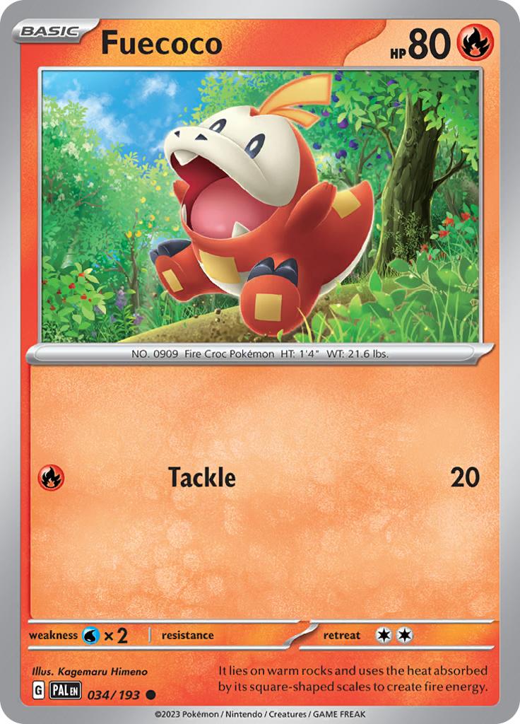 Pokémon-kaart Fuecoco 034/193 Common uit de set Paldea Evolved