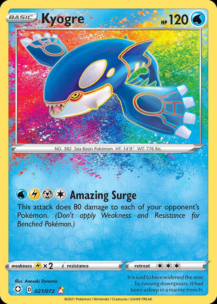 Pokémon-kaart Kyogre 021/072 Amazing Rare uit de set Shining Fates Imagen principal del producto