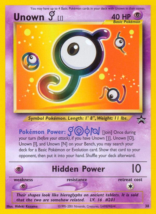 Pokémon-kaart Unown [J] 38 Promo uit de set Wizards Black Star Promos Image principale du produit