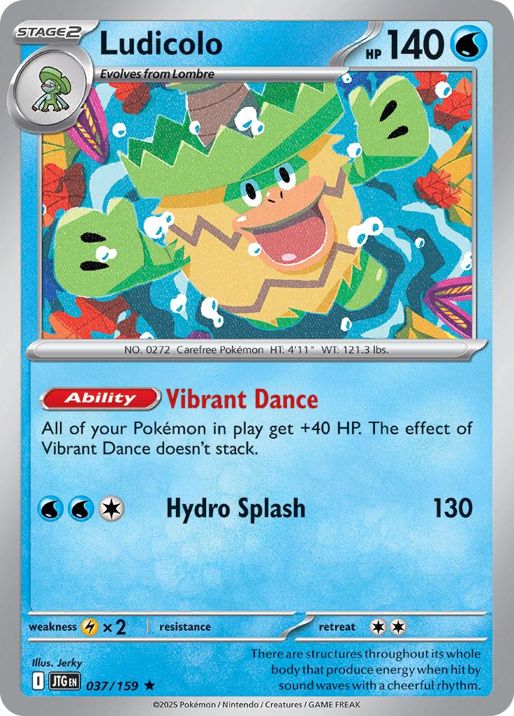 Pokémon-kaart Ludicolo 037/159 Rare uit de set Journey Together Hoofdafbeelding