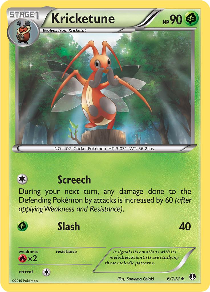 Pokémon-kaart Kricketune 6/122 Uncommon uit de set BREAKpoint