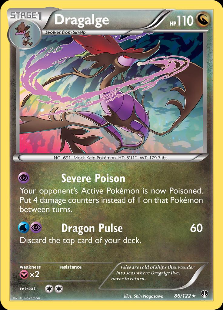 Pokémon-kaart Dragalge 86/122 Holo Rare uit de set BREAKpoint Imagen principal del producto
