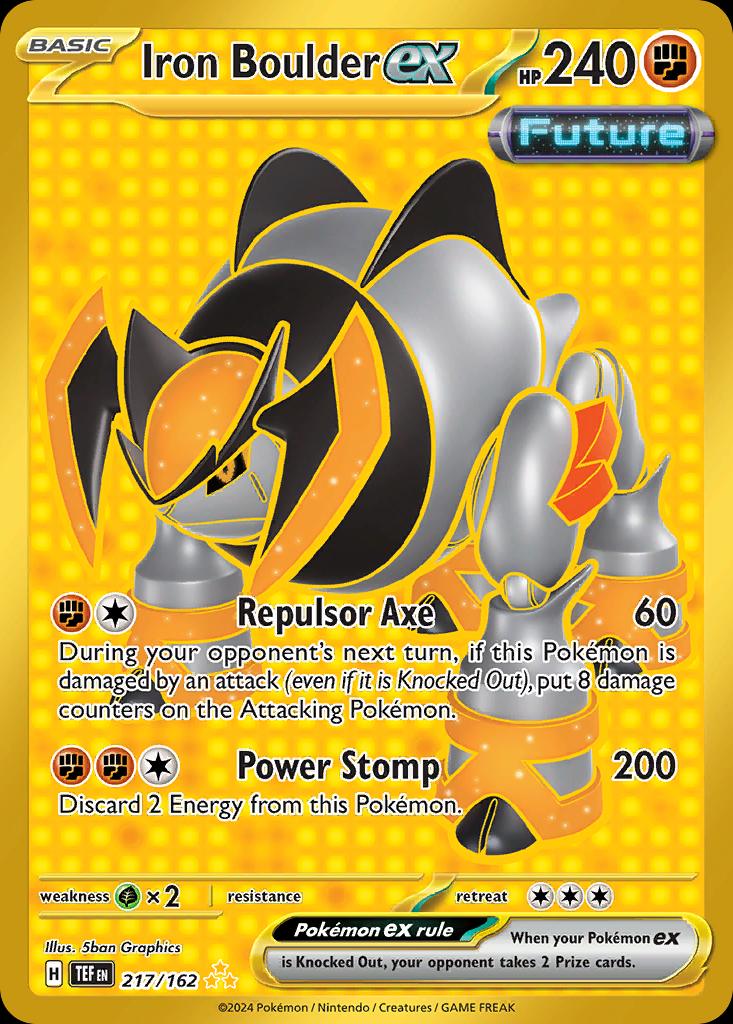 Pokémon-kaart Iron Boulder ex 217/162 Secret Rare uit de set Temporal Forces Main image