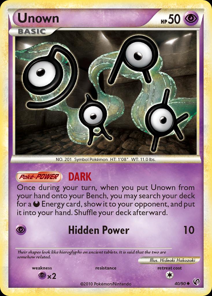 Pokémon-kaart Unown 40/90 Uncommon uit de set HS-Undaunted Hoofdafbeelding