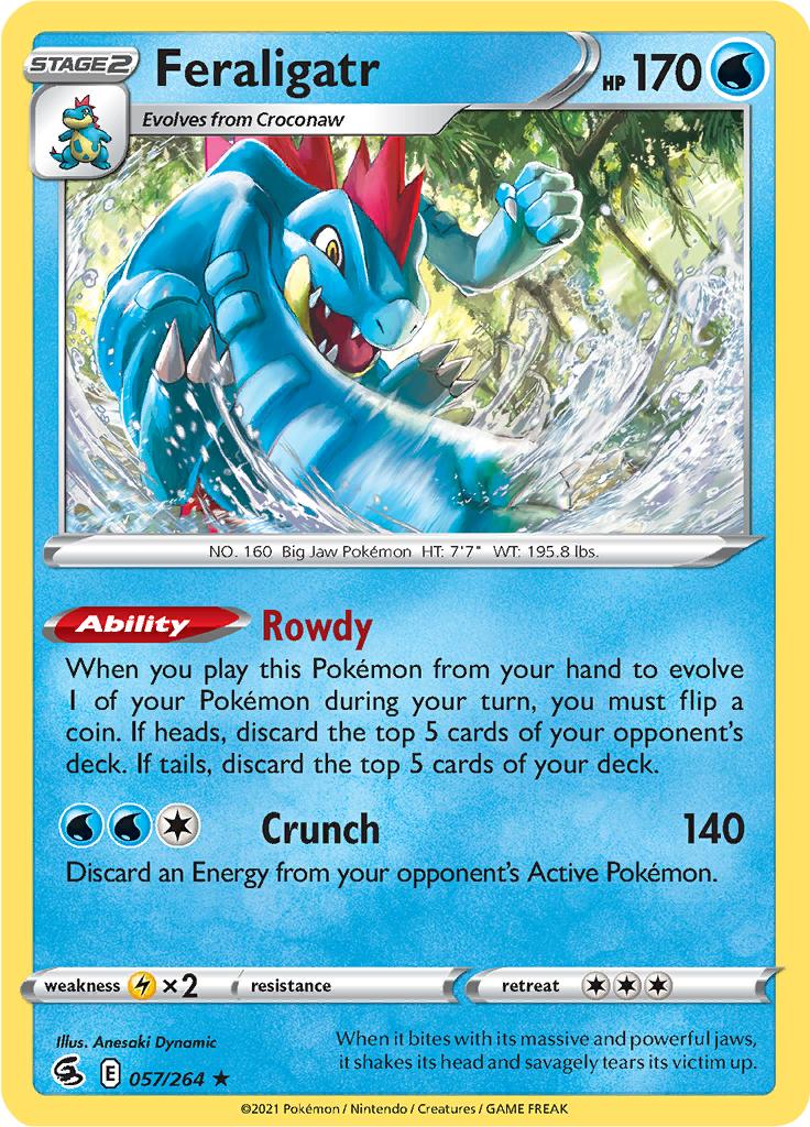 Pokémon-kaart Feraligatr 057/264 Holo Rare uit de set Fusion Strike