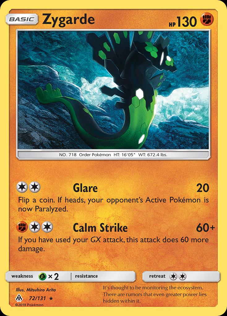 Pokémon-kaart Zygarde 72/131 Rare uit de set Forbidden Light