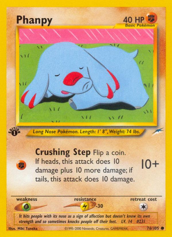 Pokémon-kaart Phanpy 76/105 Common uit de set Neo Destiny Image principale du produit