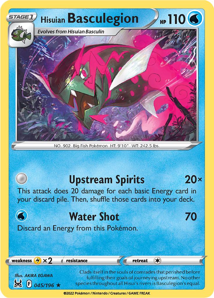 Pokémon-kaart Hisuian Basculegion 045/196 Holo Rare uit de set Lost Origin